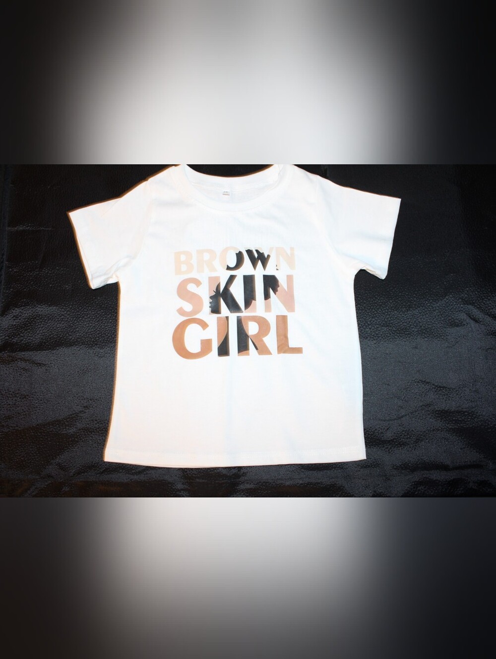 SHEIN Brown Skin Girl Graphic Tee White Size 5
